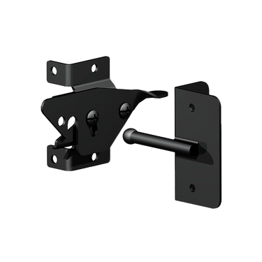 NARROW STRIKE LATCH - 2 SIDE ENTRY - 1 SIDE LOCKABLE - STAINLESS STEEL - BLACK